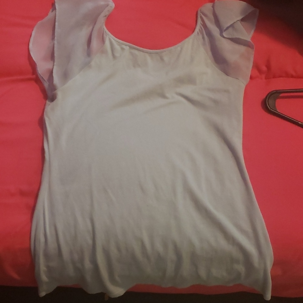 Worn light blue Express dress shirt